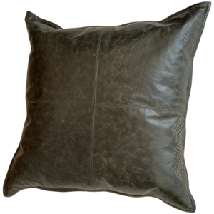 Green Leather Pillow